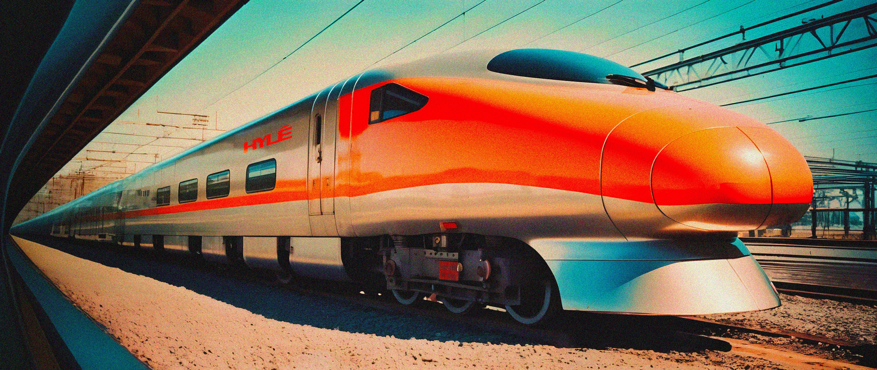 image of a bullet train, hyle branded